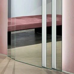 Viadurini Decor Wandspiegel-Boden-Wandspiegel mit LED-Licht und weißer Struktur, Luxus - Plaudio