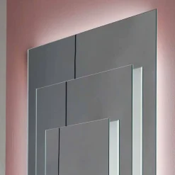 Viadurini Decor Wandspiegel-Boden-Wandspiegel mit LED-Licht und weißer Struktur, Luxus - Plaudio