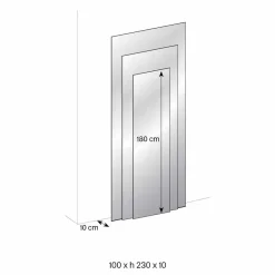 Viadurini Decor Wandspiegel-Boden-Wandspiegel mit LED-Licht und weißer Struktur, Luxus - Plaudio