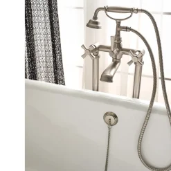 Viadurini Bathroom Badewannearmaturen-Bodenwannengruppe aus Messing Made in Italy, Vintage-Stil - Silvana