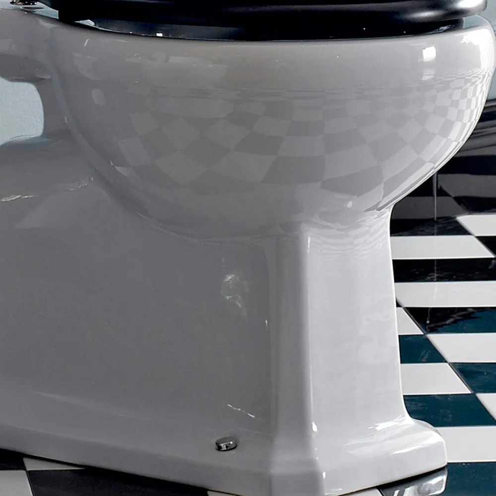 Viadurini Bathroom Wc-Boden-WC mit Keramikkassette und Made in Italy Black Seat - Marwa