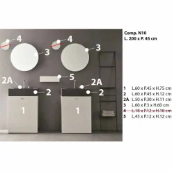 Viadurini Bathroom Badmöbel Stehend-Bodenzusammensetzung von modernen Design-Badezimmermöbeln - Farart10