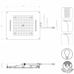 BOSSINI Duschköpfe-  Dream Duschkopf 3 Strahlarten mit Chromotherapie