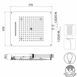 BOSSINI Duschköpfe-LED Regendusche in modernem Design Dream 2-Strahl