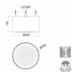 BOSSINI Duschköpfe-Runder Brausekopf 1-Strahl in modernem Design
