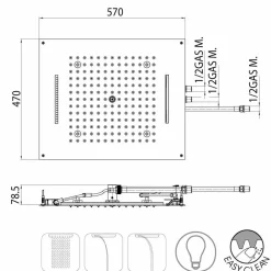 BOSSINI Duschköpfe-3-Strahl Design Duschkopf mit Led Beleuchtung    Dream