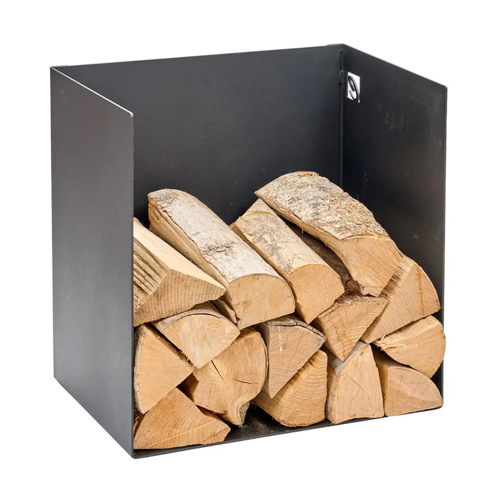 Viadurini Fire Design Kaminholzständer Aus Eisen Und Stahl-Brennholzhalter aus schwarz lackiertem Stahl Made in Italy - Fiamme