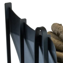 Viadurini Fire Design Kaminholzständer Aus Eisen Und Stahl-Brennholzhalter für den Innenbereich aus Stahl mit 3 Zubehörteilen Made in Italy - Nelumbo