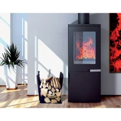 Viadurini Fire Design Kaminholzständer Aus Eisen Und Stahl-Brennholzhalter für den Innenbereich aus Stahl mit 3 Zubehörteilen Made in Italy - Nelumbo