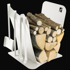 Viadurini Fire Design Kaminholzständer Aus Eisen Und Stahl-Brennholzhalter für den Innenbereich aus Stahl mit 3 Zubehörteilen Made in Italy - Nelumbo