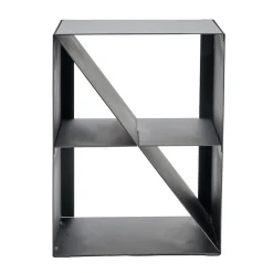 Viadurini Fire Design Kaminholzständer Aus Eisen Und Stahl-Brennholzhalter mit schräger Stange aus schwarz lackiertem Stahl Made in Italy - Fiamme