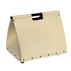 Viadurini Fire Design Kaminholzständer Aus Leder Und Kunstleder-Brennholztasche aus Öko-Leder mit Rollen, hergestellt in Italien – Schnecke