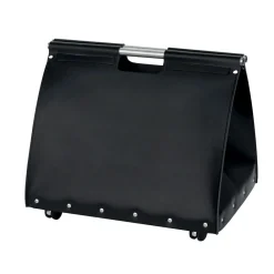 Viadurini Fire Design Kaminholzständer Aus Leder Und Kunstleder-Brennholztasche aus Öko-Leder mit Rollen, hergestellt in Italien – Schnecke