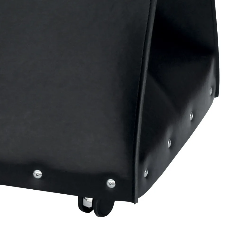 Viadurini Fire Design Kaminholzständer Aus Leder Und Kunstleder-Brennholztasche aus Öko-Leder mit Rollen, hergestellt in Italien – Schnecke