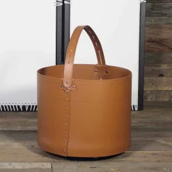 Viadurini Leather Kaminholzständer Aus Leder Und Kunstleder-Brennholztasche aus Milo Modern Design Leder 100% Made in Italy