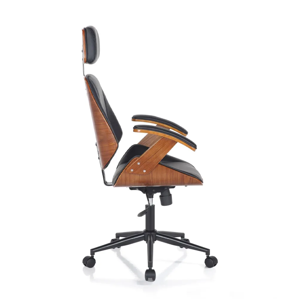 Viadurini Living Bürosessel-Bürosessel aus Holz, Kunstleder und Metall – Alaccia