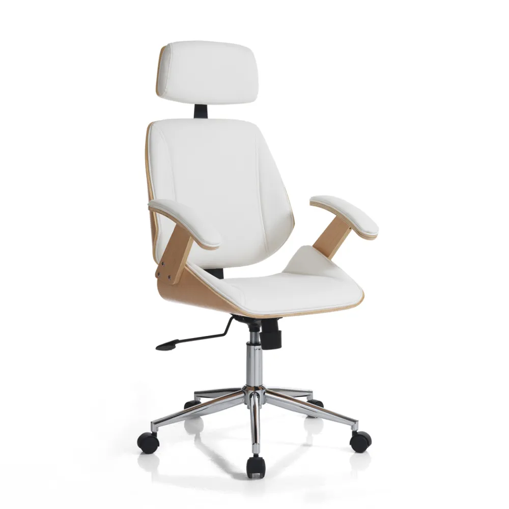 Viadurini Living Bürosessel-Bürosessel aus Holz, Kunstleder und Metall – Alaccia