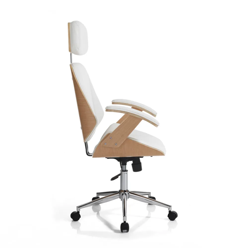 Viadurini Living Bürosessel-Bürosessel aus Holz, Kunstleder und Metall – Alaccia