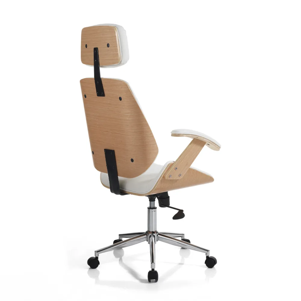 Viadurini Living Bürosessel-Bürosessel aus Holz, Kunstleder und Metall – Alaccia