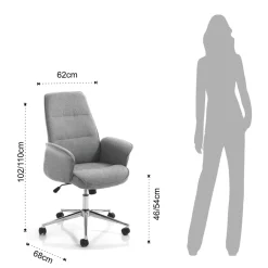 Viadurini Living Bürosessel-Bürosessel aus Metall und Stoff und verstellbarer Sitzerhöhung – Gold