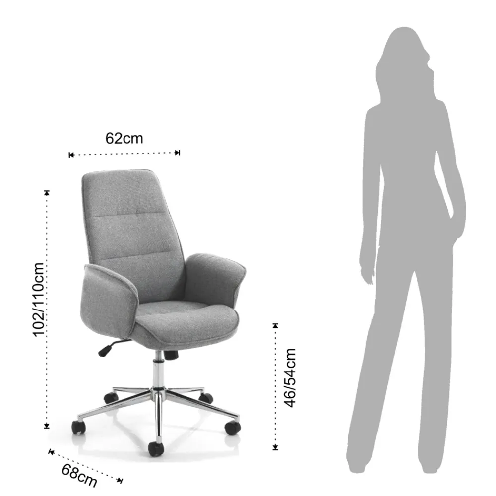 Viadurini Living Bürosessel-Bürosessel aus Metall und Stoff und verstellbarer Sitzerhöhung – Gold