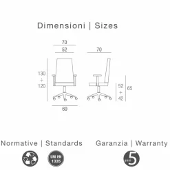 Viadurini Living Bürosessel-Bürosessel in modernem Design aus Kunstleder Gemma