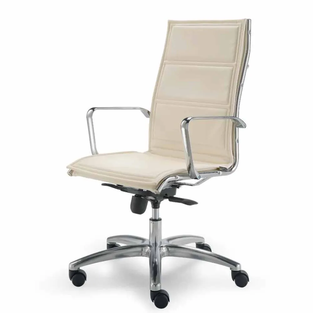 Viadurini Living Bürosessel-Bürostuhl aus Leder in modernem Design Agata