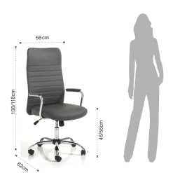 Viadurini Living Bürosessel-Bürostuhl aus Leder mit drehbaren Rädern – Radon