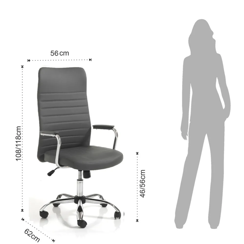 Viadurini Living Bürosessel-Bürostuhl aus Leder mit drehbaren Rädern – Radon