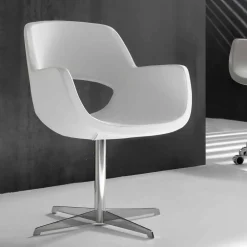 Viadurini Living Bürosessel-Bürostuhl aus weißem Kunstleder Michelle