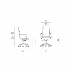 Viadurini Living Bürosessel-Bürostuhl mit einer einziger Struktur aus Kunstleder made in Italy Agata