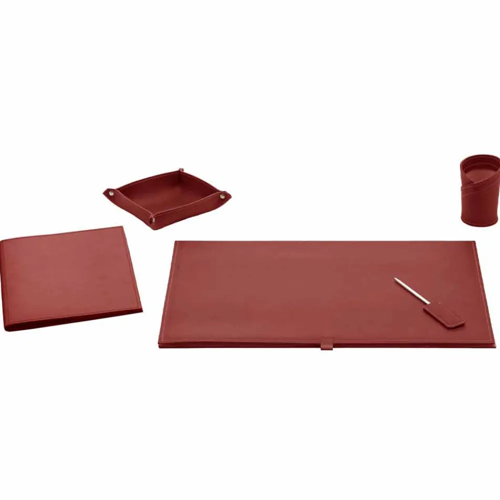 Limac Design Bürozubehör-Bürozubehör für Schreibtisch aus gebundenem Leder, 5 Stück - Aristoteles