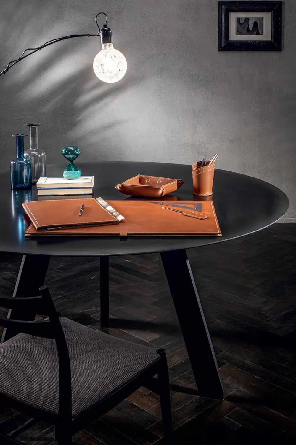 Limac Design Bürozubehör-Bürozubehör für Schreibtisch aus gebundenem Leder, 5 Stück - Aristoteles