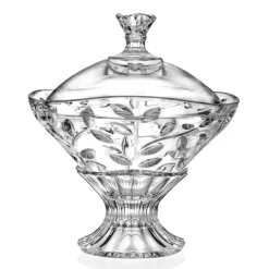 Viadurini Kitchen Italienisches Kristallgeschirr-Candy Box und ökologischer Kristallaufsatz 2 Stück - Magnolio