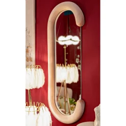 Viadurini Decor Wandspiegel-C-förmiger Wandspiegel mit MDF-Rahmen mit Samtbezug - Micheal