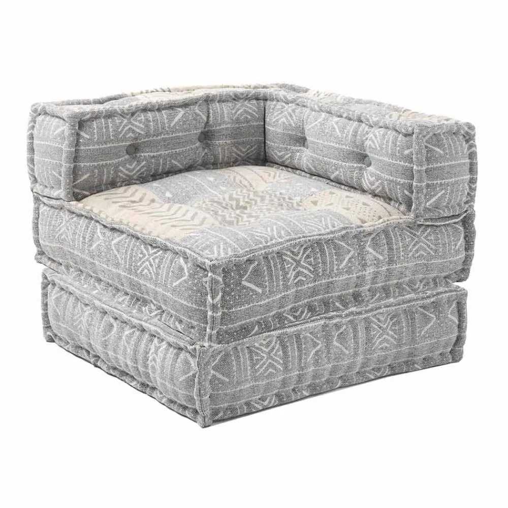 Viadurini Living Moderne Sessel-Chaise Longue Armchair von Ethnic Design aus Patchwork-Baumwolle für Wohnzimmer - Fiber