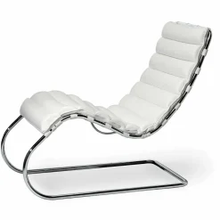 Viadurini Living Recamiere|Recamiere-Chaiselongue aus verchromtem Stahl mit Ledersitz Made in Italy - Diamond