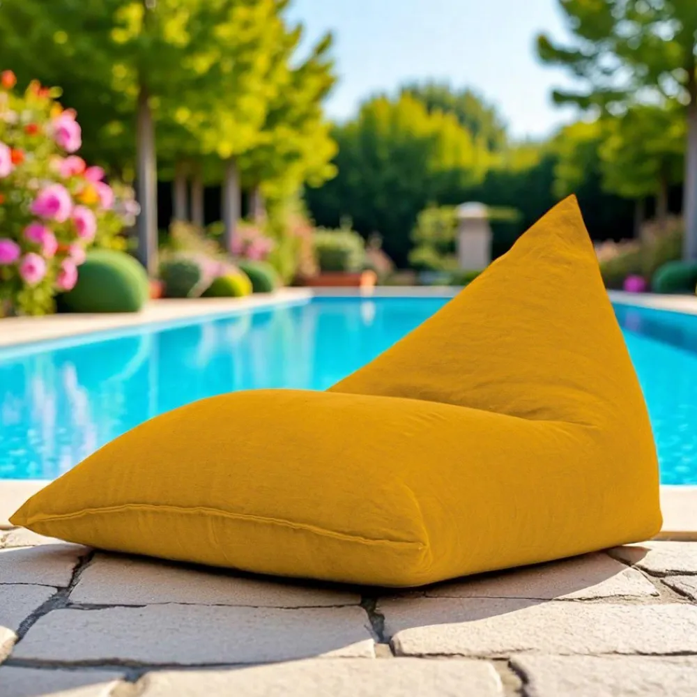 Viadurini in the Garden Sonnenliegen-Chaiselongue für den Garten aus safranfarbenem Outdoor-Stoff - Maestrale