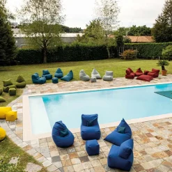 Viadurini in the Garden Sonnenliegen-Chaiselongue für den Garten aus safranfarbenem Outdoor-Stoff - Maestrale