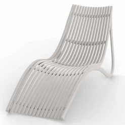 Vondom Sonnenliegen-Chaiselongue im Freien in Weiß oder Ecru-Design, 4 Stück - Ibiza von