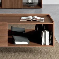 Viadurini Living Design Schreibtische-Chefschreibtisch aus Glas mit integriertem Schrank - Serio