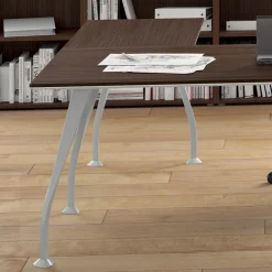 Viadurini Living Design Schreibtische-Chefschreibtisch aus Melamin Eiche dunkel - Serio