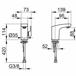Viadurini Taps Waschbeckenarmaturen-Chrom Messing Waschbecken Wasserhahn ohne Abfluss, hohe Qualität - Gonzo