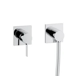 Viadurini Bathroom Duscharmaturen-Chrom-Duschgruppe mit Messing-Duschkopf und Gleitstange - Erkole