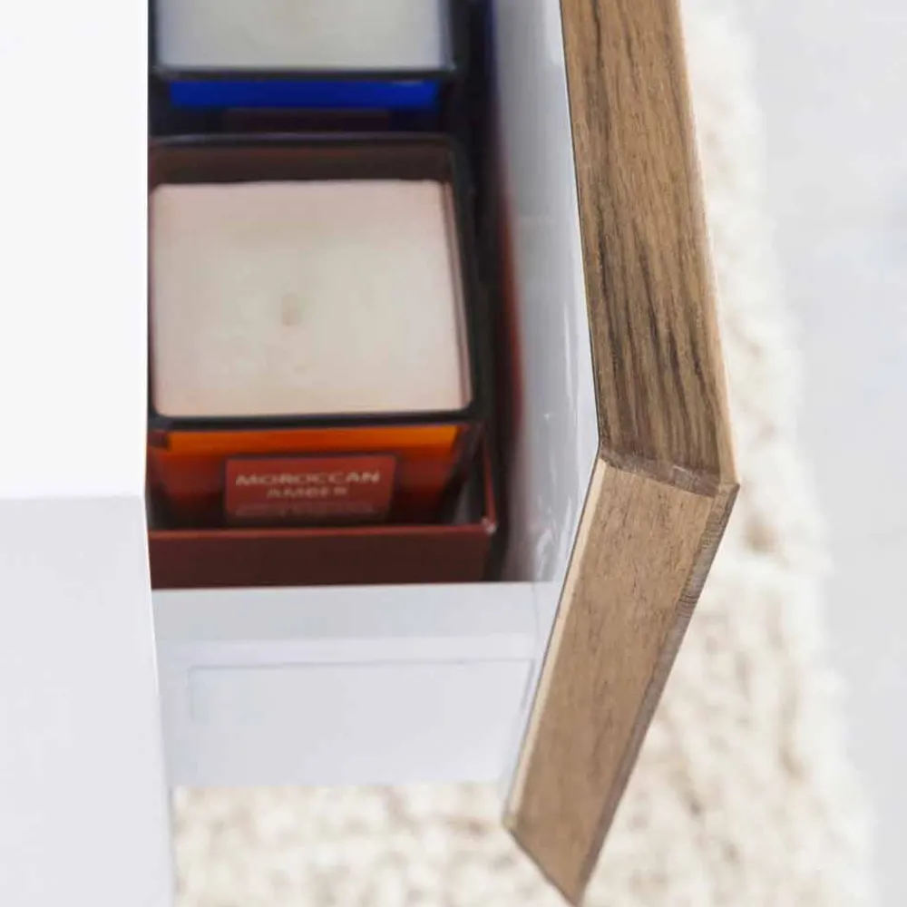 Viadurini Bathroom Badmöbel Hängend-Composition 3 Badezimmermöbel aus Teakholz und Hi Macs® - Talk