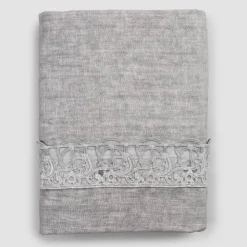 Viadurini Textile Bettbezüge-Container Bag Leinen Bettbezug mit Synergy Spitze und Knöpfen - Energis