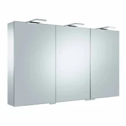 Viadurini Bathroom Badspiegel-Containerspiegel mit 3 Türen mit 9 Innenregalen und LED-Beleuchtung - Ratsche