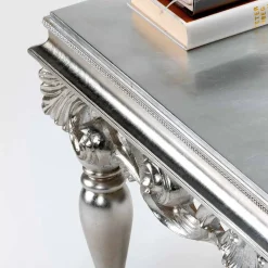 Viadurini Living Klassische Couchtische-Couchtisch Altsilber im Rokoko Stil Zorn
