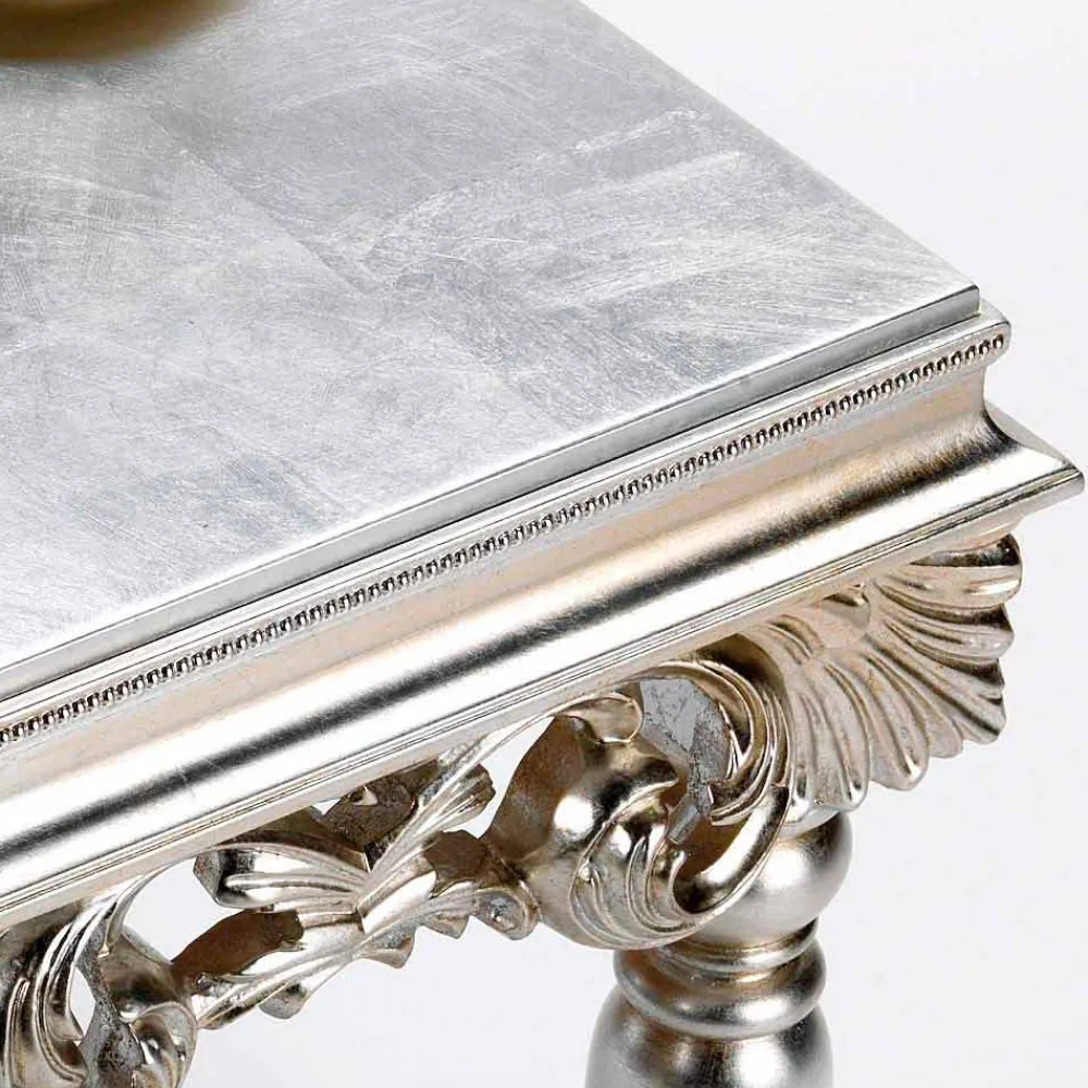 Viadurini Living Klassische Couchtische-Couchtisch Altsilber im Rokoko Stil Zorn