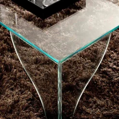 Viadurini Living Moderne Couchtische-Couchtisch aus extra klarem transparentem Kristall Made in Italy - Lithium